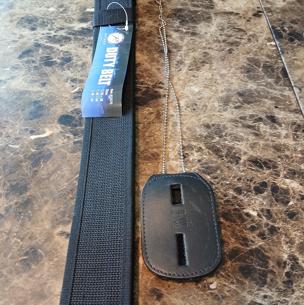 Rothco Tactical Duty Belt Heavy Duty Utility Webbing Police/Cobra Badge Lanard